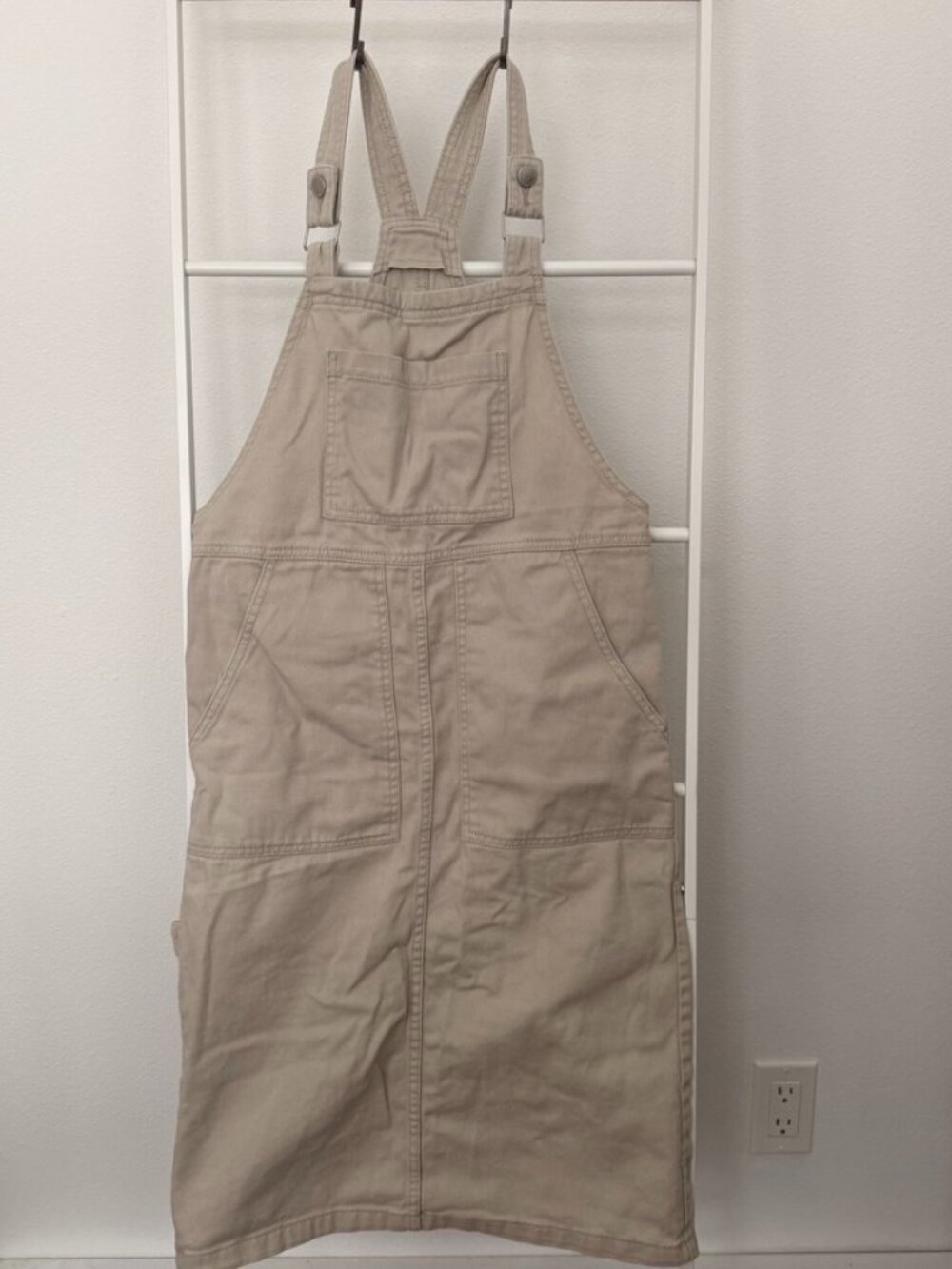 H&M Japan Khaki Beige Jumper Cargo Overall Skirt